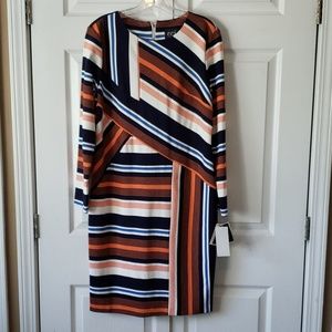 3/4 sleeve striped dress